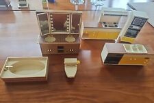 MCM Vintage Mixed Lot Tomy Lundby Kitchen Bath Dollhouse furniture 70's for sale  Shipping to South Africa