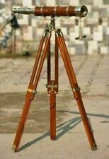 Usado, Telescopio de 18 pulgadas con mesa náutica antigua de madera soporte de trípode de latón segunda mano  Embacar hacia Argentina