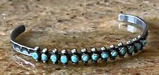 Vintage Navajo Indien Argent Multi Turquoise Serpent Eye Rang Manchette Bracelet d'occasion  Expédié en France