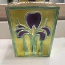 Vaso de vidro vintage FTD arte retangular fundido vaso de tulipa Romênia MCM comprar usado  Enviando para Brazil