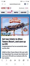 Alton towers code for sale  LONDON