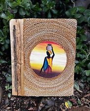 Caderno tribal feito à mão de madeira/tecido com papel folha de Bali-14X11 polegadas comprar usado  Enviando para Brazil