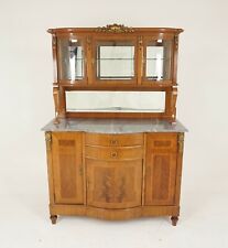 Antiguo gabinete de exhibición con incrustaciones con espejo trasero de mármol, buffet Francia 1910, H317 segunda mano  Embacar hacia Argentina