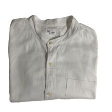 Camisa masculina Gap branca manga longa faixa sem colarinho ajuste padrão tamanho G comprar usado  Enviando para Brazil