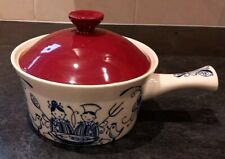 VINTAGE STAVANGERFLINT MESTERKOKKEN FLAMINGO BLUE & WHITE CHEF OVEN PAN & LID , used for sale  Shipping to South Africa