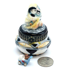 Used, Vintage Porcelain Navajo Indian Mother & Child Mini Trinket Box for sale  Shipping to South Africa