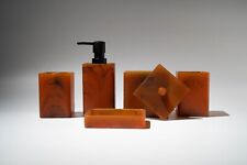 Usado, Conjunto de banheiro de luxo de resina 5 peças - Mármore/laranja comprar usado  Enviando para Brazil