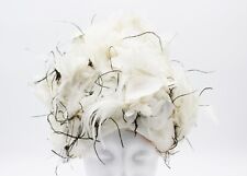 Usado, Chapéu turbante feminino feito sob medida penas brancas flor de seda comprar usado  Enviando para Brazil