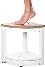 Corner Bench Shower Stool for Shaving Legs White and Brown for sale  Shipping to South Africa