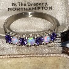 Sterling 925 silver Amethyst & Opal  Cluster  ring size T for sale  BIRMINGHAM
