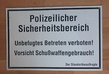 Schild polizeilicher sicherhei gebraucht kaufen  Bonn