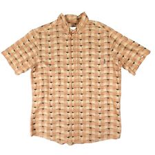 Camisa masculina Woolrich 2XL marrom bege manga curta estampa de caiaques trigo comprar usado  Enviando para Brazil