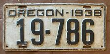 Oregon 1938 license for sale  Owensboro