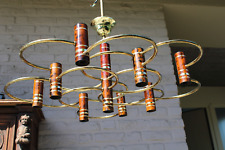 Vintage Sciolari design   9 tubes metal mid century chandelier lamp 1970s for sale  Shipping to South Africa