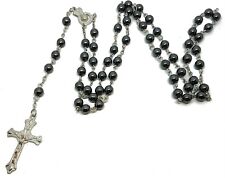 Black glass rosary for sale  LONDON