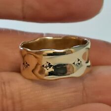 ANILLO DE BANDA SEÑORA DE ORO AMARILLO 14K VICTORIANO ADORNADO CRUZ TALLA 6,75 segunda mano  Embacar hacia Argentina