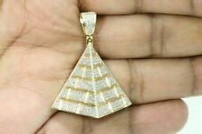 Pingente de pirâmide egípcia de moissanita real corte redondo 0,88 ct folheado a ouro amarelo 14K comprar usado  Enviando para Brazil