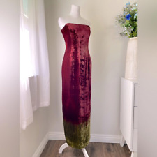 Vintage Y2K David Meister Red Velvet Strapless Prom Dress, used for sale  Shipping to South Africa