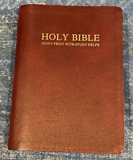 Bíblia Sagrada KJV Dugan Estampa Gigante com Ajuda de Estudo, Couro de Búfalo Carta Vermelha 1984 comprar usado  Enviando para Brazil