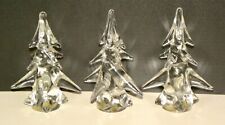 (3) Classic LEONARD 24% Lead Crystal Hand Cut 8" Christmas Trees ~ Made In Italy for sale  Shipping to South Africa