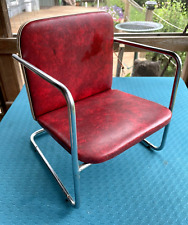 Cadeira de boneca vintage 12" Art Deco metal cromado com vinil 1950-60 12'Hx10W resistente, usado comprar usado  Enviando para Brazil