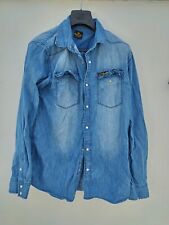 Used, BENCH Denim Shirt Blue Long Sleeve Mens Large Blue  for sale  Shipping to South Africa
