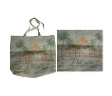Bolsa tote de lona Florida palmeira off white estojo de viagem 17" x 15 1/2" , usado comprar usado  Enviando para Brazil
