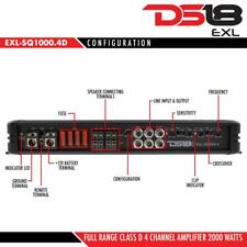 DS18 EXL-SQ1000.4D 2000 Watt 4/2 Channel Car Amplifier Class D Speaker Sub Amp for sale  Shipping to South Africa