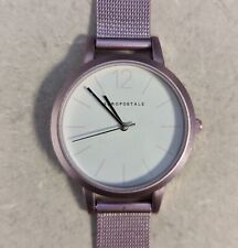 Lindo relógio Aeropostale mostrador branco com pulseira metálica lavanda roxa/rosa comprar usado  Enviando para Brazil