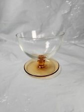 Vintage Amber Glass Saucer Footed Stem Sundae Dessert Ice Cream Bowl Retro  for sale  Shipping to South Africa