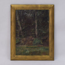 Około 1900 roku stary obraz olejny dzik w lesie, olej 52x40 cm na sprzedaż  PL