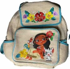 Mochila Disney autêntica Moana & Friends tamanho único bordada floral marfim aquático, usado comprar usado  Enviando para Brazil