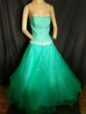 TURQUOISE BLUE FULL BEADED STRAPLESS PAGEANT, PROM  PARTY TIME  DRESS 32" BUST for sale  Shipping to South Africa