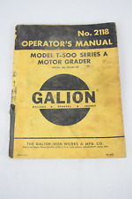 Galion 2118 Model T-500 Series A Motor Grader Operators Manual for sale  Shipping to South Africa