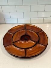 Vintage Mid Century Monkey Pod Wood Lazy Susan Server Set – 10 Pieces for sale  Shipping to South Africa