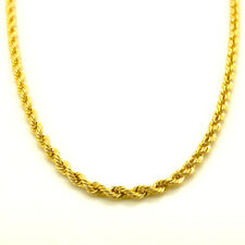 Gargantilha masculina feminina de ouro maciço 18K corrente de corda Singapura colar de torção 2mm 16"-24" comprar usado  Enviando para Brazil