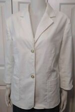 Jaclyn Smith White Line Cotton Spandex Stretch Button Down Long Sleeve Jacket 16 for sale  Shipping to South Africa