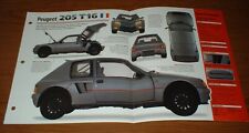 ★★1984 PEUGEOT 205 T16 RALLY FOLHA DE ESPECIFICAÇÕES FOLHETO PÔSTER IMPRESSÃO FOTO 84 PROTO★ comprar usado  Enviando para Brazil