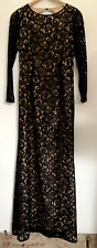 UK10 NEXT Glamorous Black Long Lace Dress Evening Dress Long Sleeve for sale  Shipping to South Africa