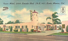 Cartão postal vintage-Tower Motel, Lincoln Blvd, (EUA 101), Santa Monica, CA comprar usado  Enviando para Brazil