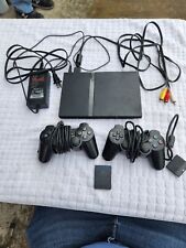 Paquete de consola Sony PlayStation 2 PS2 delgada negra SCPH-90001 segunda mano  Embacar hacia Argentina
