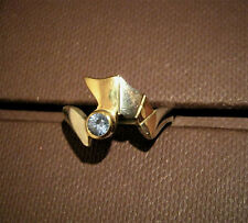 Ring, 925er Silver, partially gilt, with Gemstone: Topaz. - Various Sizes, brukt til salgs  Frakt til Norway