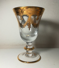 Bicchiere vetro decorato.misur usato  Italia