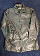Eddie Bauer Men's Leather Lined Jacket Large Black Long Sleeve Biker Button Up, used for sale  Shipping to South Africa