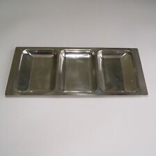 Bandeja de porción triple vintage de acero inoxidable 36 x 16 cm segunda mano  Embacar hacia Argentina