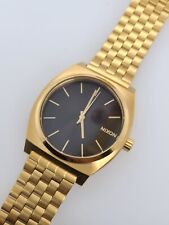 NIXON Minimal The Time Teller 100M  Black Dial Gold Tone Mens Watch for Repair for sale  Shipping to South Africa