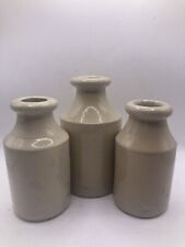 3 Old Off White Stoneware Jars And Pots, Wedding Decor, Florist (B), used for sale  Shipping to South Africa