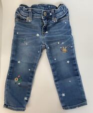 Jeans Baby Gap Meninas 2T Estrelas Planetas Flores Bordado Sarah Jessica Parker, usado comprar usado  Enviando para Brazil