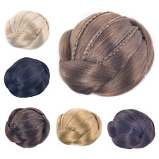 6 Cores Feminina Trançada clipe no cabelo Falso Cabelo Sintético Pães Cuia Perucas, usado comprar usado  Enviando para Brazil