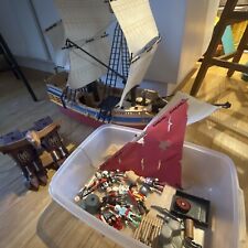 Vintage Playmobil Lot Pirate Stealth Ship 4290 Boat Galleon And Ninja Catapult for sale  Shipping to South Africa